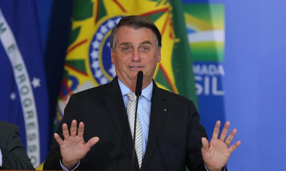 Bolsonaro colocou em dúvida o sistema eleitoral brasileiro em reunião com embaixadores, transmitida pela EBC. Foto de Fabio Pozzebom/Agência Brasil